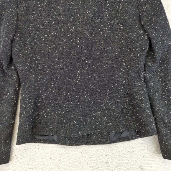 Vtg Talbots Collection Womens Black Speckled Tweed Blazer Jacket 4 Italian - Picture 11 of 12